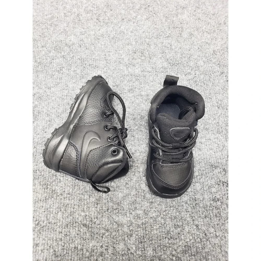 Nike Manoa LTR Toddler Sneaker Shoe 4C Black Leather Boots High Top Lace Up Wear